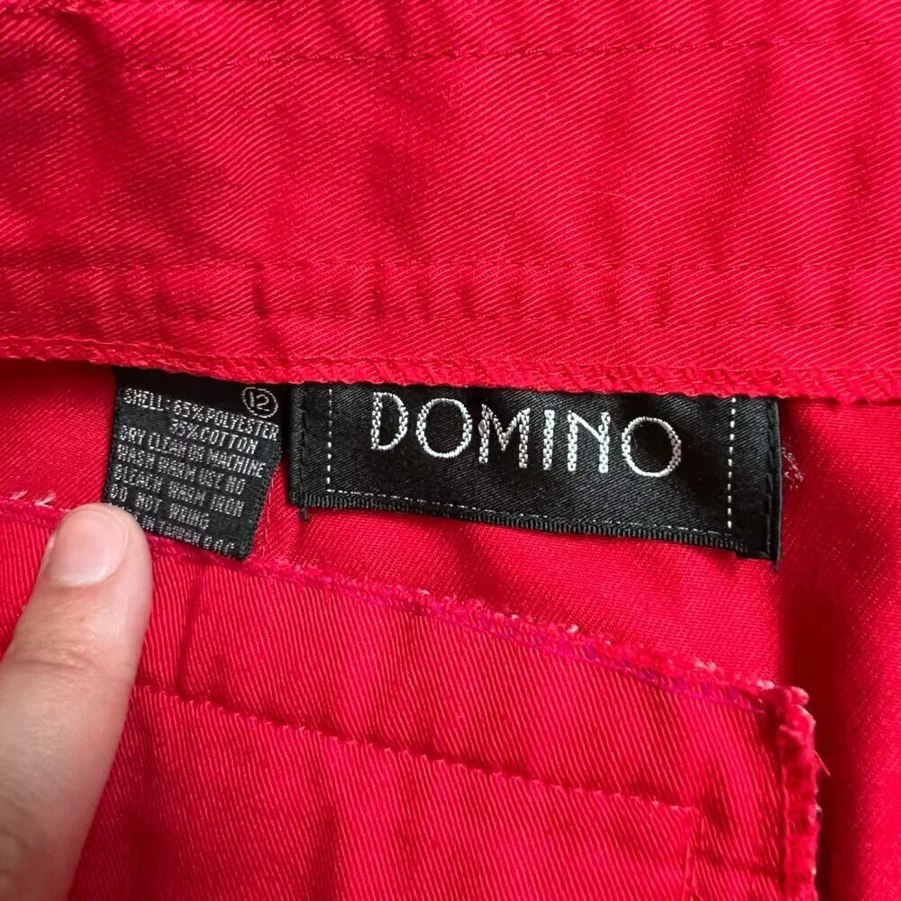 Vintage 90s High Waisted Camp Shorts Mom Shorts Red Domino Size 12 - Picture 3 of 4